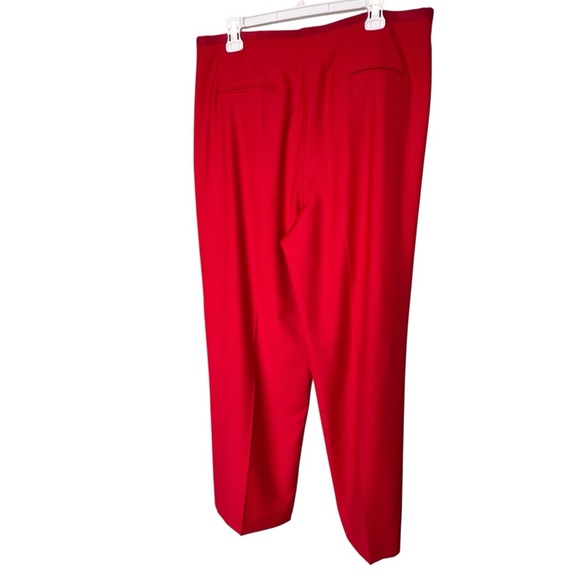 J.Crew Wool Tuxedo Wide-Leg Pleated Limited Edition Pants in Red Color Size 14 - Picture 5 of 16